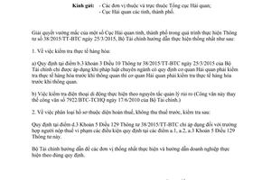 Công văn 7892/BTC-TCHQ 2015 hướng dẫn thực hiện quy định tại Thông tư 38/2015/TT-BTC