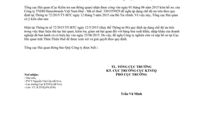 Công văn 5481/TCHQ-KTSTQ 2015 đề nghị áp dụng chế độ ưu tiên