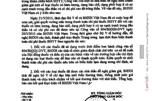 Công văn 2172/BHXH-DVT 2015 thanh toán chi phí thuốc bảo hiểm y tế