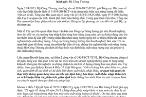 Công văn 5592/TCHQ-GSQL 2015 áp dụng mức hiệu suất năng lượng tối thiểu