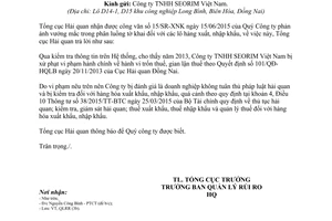 Công văn 5610/TCHQ-QLRR 2015 vướng mắc trong phân luồng tờ khai lô hàng nhập khẩu