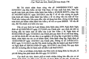 Công văn 8418/BTC-TCT 2015 hóa đơn chứng từ thanh toán chi phí khám chữa bệnh bảo hiểm y tế