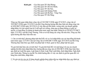 Công văn 5751/TCHQ-TXNK 2015 thực hiện hướng dẫn tại công văn 4582/BCT-XNK nhập khẩu ô tô