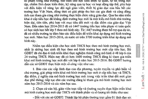 Công văn 3218/BGDĐT-GDTrH triển khai mô hình trường học mới lớp 6 cấp trung học cơ sở