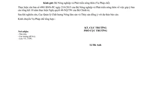 Công văn 1737/QLCL-TTPC 2015 góp ý báo cáo tổng kết 10 năm thực hiện Nghị quyết 48-NQ/TW