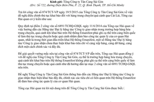 Công văn 5908/TCHQ-GSQL 2015 xử lý vướng mắc khi khai báo trên Hệ thống Emanifest