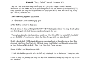 Công văn 2652/TCT-HTQT 2015 xác định cơ sở thường trú trong giao dịch bán hàng hóa nhập khẩu