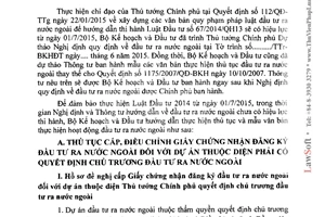 Công văn 4332/BKHĐT-ĐTNN 2015 thủ tục mẫu văn bản thực hiện hoạt động đầu tư ra nước ngoài