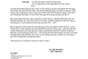 Công văn 2635/BTNMT-TCMT 2015 điển hình tiên tiến về bảo vệ môi trường giai đoạn 2011 2015