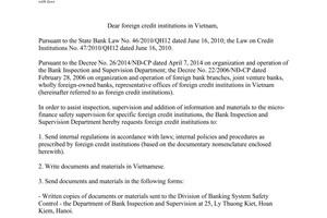 Official Dispatch No. 1643/TTGSNH4 2015 sending internal regulations in accordance with Laws