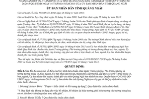 Quyết định 35/2015/QĐ-UBND tiêu chuẩn chức danh trưởng phòng phó trưởng phòng Quảng Ngãi