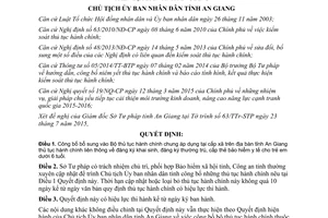 Quyết định 1563/QĐ-UBND 2015 công bố bổ sung thủ tục hành chính chung áp dụng tại cấp xã An Giang