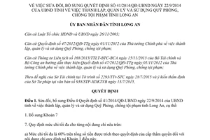 Quyết định 36/2015/QĐ-UBND sửa đổi 41/2014/QĐ-UBND thành lập Quỹ Phòng chống tội phạm Long An