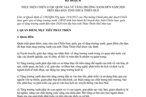 Kế hoạch 91/KH-UBND 2015 Chiến lược quốc gia về tăng trưởng xanh đến 2020 Thừa Thiên Huế