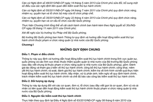 Thông tư 92/2015/TT-BQP hoạt động kiểm soát thủ tục hành chính phạm vi quản lý Bộ Quốc phòng