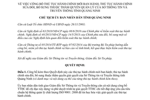 Quyết định 2354/QĐ-UBND thủ tục hành chính mới sửa đổi Quảng Ninh