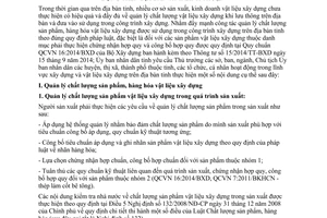 Chỉ thị 01/2015/CT-UBND tăng cường quản lý chất lượng sản phẩm hàng hóa vật liệu xây dựng Bình Thuận