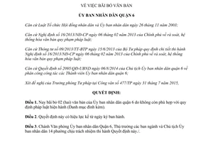 Quyết định 4480/QĐ-UBND 2015 bãi bỏ văn bản do Quận 6 thành phố Hồ Chí Minh ban hành
