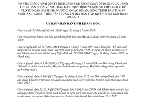 Quyết định 2189/QĐ-UBND 2015 điều chỉnh 25/2013/QĐ-UBND Hỗ trợ đầu tư cấp nước sạch Khánh Hòa