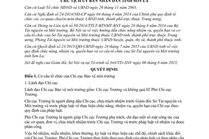 Quyết định 1801/QĐ-UBND cơ cấu tổ chức của chi cục bảo vệ môi trường Sơn La 2015