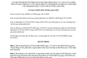 Quyết định 1423/QĐ-UBND bãi bỏ quyết định tư vấn phản biện giám định xã hội Lạng Sơn 2015