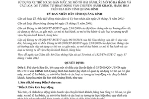 Quyết định 28/2015/QĐ-UBND sửa đổi 03/2010/QĐ-UBND tỉnh Quảng Bình