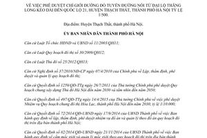 Quyết định 3973/QĐ-UBND 2015 phê duyệt Chỉ giới đường đỏ Đại lộ Thăng Long đến Quốc lộ 21 Hà Nội