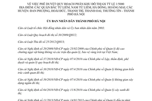 Quyết định 3976/QĐ-UBND 2015 phê duyệt Quy hoạch phân khu đô thị GS tỷ lệ 1/5000 Hà Nội