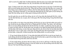 Thông báo 278/TB-VPCP 2015 triển khai các dự án đường sắt đô thị Hà Nội