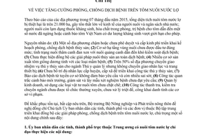 Chỉ thị 6621/CT-BNN-TY 2015 tăng cường phòng chống dịch bệnh trên tôm nuôi nước lợ