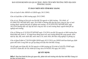 Quyết định 344/QĐ-UBND 2015 bộ đơn giá quan trắc phân tích môi trường tỉnh Bắc Giang