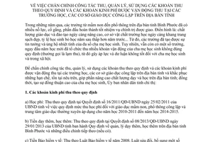 Chỉ thị 12/2015/CT-UBND thu quản lý sử dụng khoản thu trường học cơ sở giáo dục công lập Bình Phước
