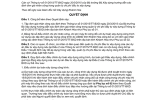 Quyết định 2228/QĐ-UBND 2015 đơn giá nhân công trong quản lý chi phí đầu tư xây dựng Khánh Hòa