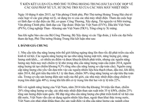 Thông báo 279/TB-VPCP 2015 kết luận Phó Thủ tướng giải pháp xử lý sử dụng tro xỉ nhà máy nhiệt điện