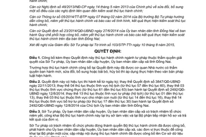 Quyết định 2413/QĐ-UBND thủ tục hành chính thuộc thẩm quyền giải quyết sở tư pháp Đồng Nai 2015