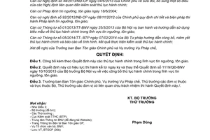 Quyết định 868/QĐ-BNV thủ tục hành chính thuộc lĩnh vực quản lý nhà nước của Bộ Nội vụ