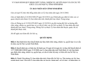 Quyết định 25/2015/QĐ-UBND Chức năng nhiệm vụ quyền hạn cơ cấu tổ chức Sở Nội vụ Ninh Bình