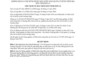 Quyết định 1853/QĐ-UBND cơ chế quản lý sử dụng tiền chi trả dịch vụ môi trường rừng Sơn La