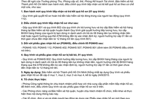 Thông báo 2658/TB-BHXH 2015 quy trình tiếp nhận trả kết quả hồ sơ theo cơ chế một cửa Hồ Chí Minh