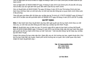 Quyết định 53/2015/QĐ-UBND giải quyết thủ tục hành chính theo cơ chế một cửa liên thông Ninh Thuận