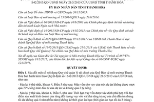 Quyết định 3149/2015/QĐ-UBND sửa đổi quy chế quản lý tài chính quỹ bảo vệ môi trường Thanh Hóa