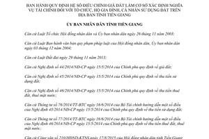 Quyết định 28/2015/QĐ-UBND Hệ số điều chỉnh giá đất cơ sở nghĩa vụ tài chính tổ chức cá nhân Tiền Giang