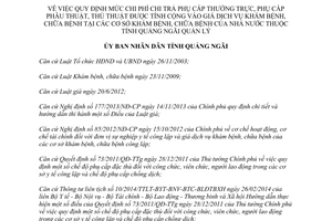 Quyết định 41/2015/QĐ-UBND chi trả phụ cấp dịch vụ khám chữa bệnh Quảng Ngãi