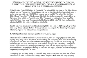 Thông báo 285/TB-VPCP 2015 Quy hoạch thoát nước và chống ngập úng thành phố Hồ Chí Minh