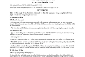 Quyết định 2903/QĐ-UBND Phát triển chăn nuôi bò thịt chất lượng cao trong nông hộ Bình Định