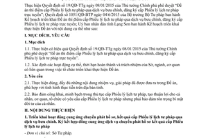 Kế hoạch 83/KH-UBND 2015 Đề án thí điểm cấp Phiếu lý lịch tư pháp qua dịch vụ bưu chính Lạng Sơn