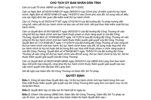 Quyết định 1486/QĐ-UBND 2015 thủ tục hành chính mới lĩnh vực Hóa chất Sở Công Thương Lạng Sơn