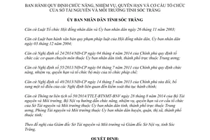 Quyết định 30/2015/QĐ-UBND chức năng quyền hạn cơ cấu tổ chức Sở Tài nguyên Môi trường Sóc Trăng