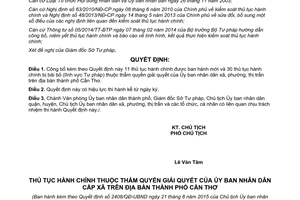 Quyết định 2408/QĐ-UBND 2015 thủ tục hành chính thẩm quyền Ủy ban nhân dân xã phường Cần Thơ