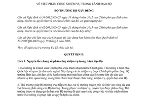 Quyết định 969/QĐ-BXD 2015 phân công nhiệm vụ trong Lãnh đạo Bộ Xây dựng